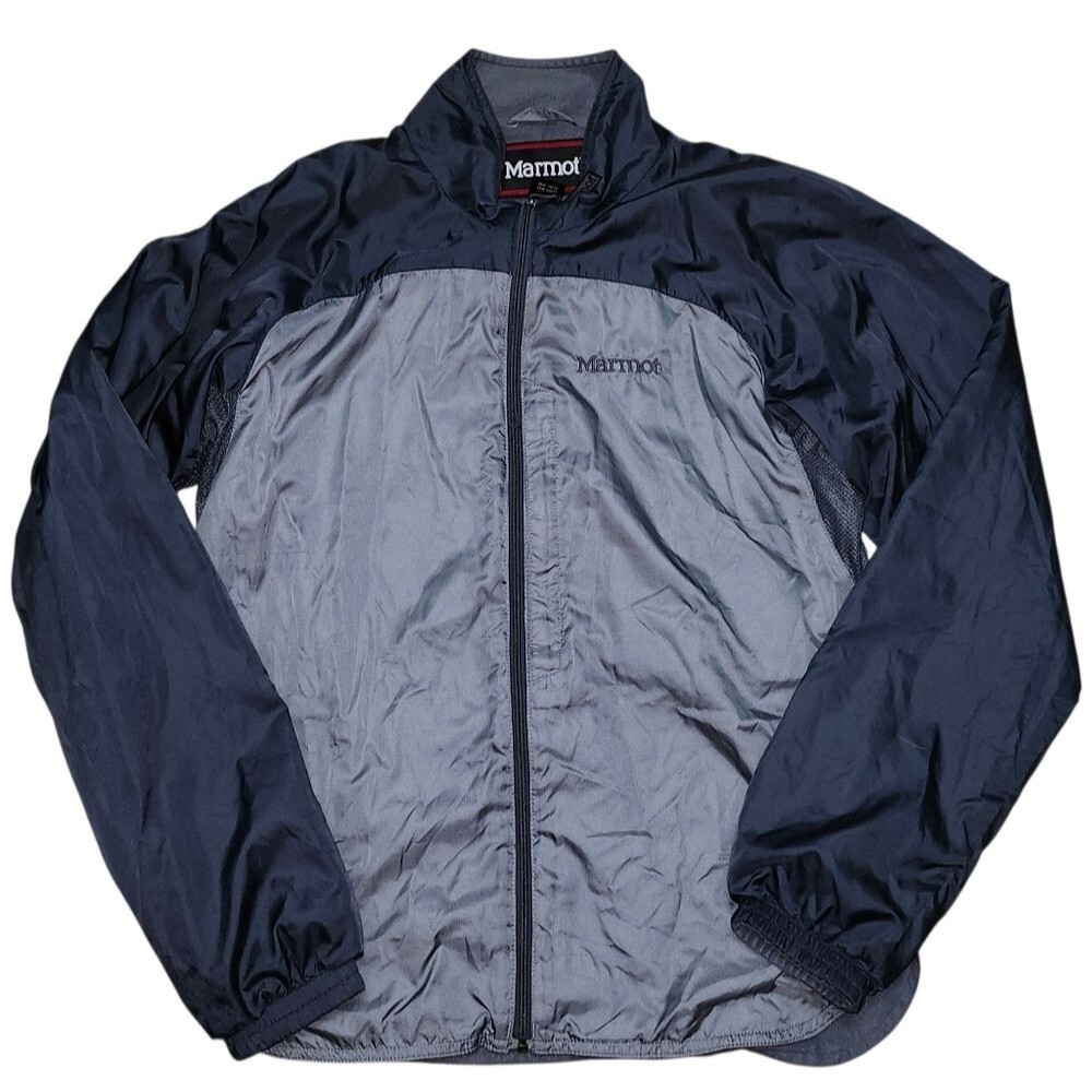 Marmot Gray Mens Lightweight Full Zip Fleece Lined Windbreaker Jacket. Sz. S